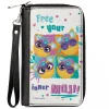 PU Zip Around Wallet Rectangle - Furby Furbmoji FREE YOUR INNER MOJI Expressions White/Multi Color