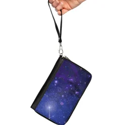 PU Zip Around Wallet Rectangle - Galaxy Blues/Purples