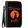 PU Zip Around Wallet Rectangle - Hocus Pocus THACKERY BINX Cat Moon Silhouette Black/Orange