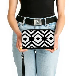 PU Zip Around Wallet Rectangle - Aztec2 White/Black