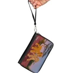 PU Zip Around Wallet Rectangle - The Lion King Young Simba & Nala Scene