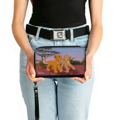 PU Zip Around Wallet Rectangle - The Lion King Young Simba & Nala Scene