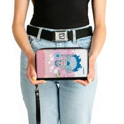 PU Zip Around Wallet Rectangle - CANDY LAND Queen Frostine Ice Cream Sea Pose Pinks