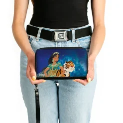 PU Zip Around Wallet Rectangle - Jasmine 2019 Standing Pose w/Rajah and Palace Blues