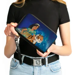 PU Zip Around Wallet Rectangle - Jasmine 2019 Standing Pose w/Rajah and Palace Blues