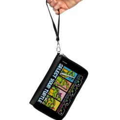 PU Zip Around Wallet Rectangle - Teenage Mutant Ninja Turtles SELECT YOUR TURTLE Arcade Start Screen Pose Blocks