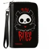 PU Zip Around Wallet Rectangle - SKELANIMALS Diego the Bat Fog Pose This Bites