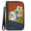 PU Zip Around Wallet Rectangle - Adventure Time Jake and Finn RIGHTEOUS DUDES Pose Multi Color