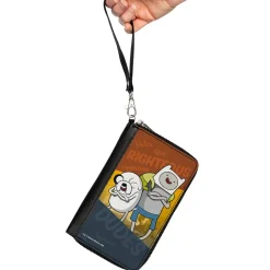 PU Zip Around Wallet Rectangle - Adventure Time Jake and Finn RIGHTEOUS DUDES Pose Multi Color