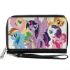 PU Zip Around Wallet Rectangle - My Little Pony Mane Six and Spike Group Pose White
