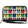 PU Zip Around Wallet Rectangle - Mickey Mouse Smiling Blocks White/Multi Color