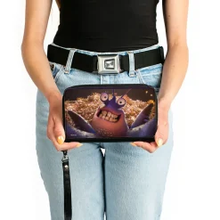 PU Zip Around Wallet Rectangle - Moana Tamatoa Smiling Face CLOSE-UP