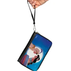 PU Zip Around Wallet Rectangle - Classic Aladdin & Jasmine Moonlight Kiss Scene