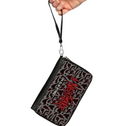 PU Zip Around Wallet Rectangle - A NIGHTMARE ON ELM STREET Scribble Freddy Melt Grays/Reds
