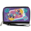 PU Zip Around Wallet Rectangle - Furby Furbmoji BFFs Pose and Quotes Purple/Multi Color