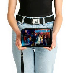 PU Zip Around Wallet Rectangle - RIVERDALE 6-Character Diner Group Pose