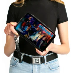PU Zip Around Wallet Rectangle - RIVERDALE 6-Character Diner Group Pose
