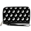 PU Zip Around Wallet Rectangle - Yin Yang Monogram Black/White