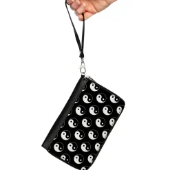 PU Zip Around Wallet Rectangle - Yin Yang Monogram Black/White
