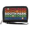 PU Zip Around Wallet Rectangle - SOUTH PARK Boys Text Logo Repeat Black/Multi Color