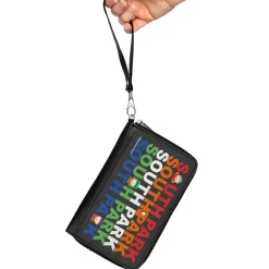 PU Zip Around Wallet Rectangle - SOUTH PARK Boys Text Logo Repeat Black/Multi Color