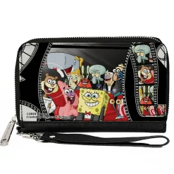 PU Zip Around Wallet Rectangle - SpongeBob Group on Red Carpet Film Strip