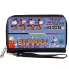 PU Zip Around Wallet Rectangle - Peanuts SNOOPY FIRST BEAGLE ON THE MOON Poses Blue/Multi Color
