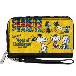PU Zip Around Wallet Rectangle - PEANUTS Gang FEATURING GOOD OL CHARLIE BROWN Character Poses Yellow/Multi Color