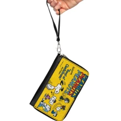 PU Zip Around Wallet Rectangle - PEANUTS Gang FEATURING GOOD OL CHARLIE BROWN Character Poses Yellow/Multi Color