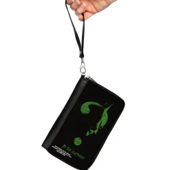 PU Zip Around Wallet Rectangle - The Batman Movie Batman Question Mark Pose Black Green