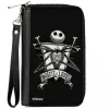 PU Zip Around Wallet Rectangle - A Nightmare Before Christmas MISFIT LOVE Jack and Sally Poses Black/Grays