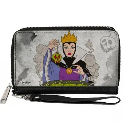 PU Zip Around Wallet Rectangle - Snow White's Evil Queen Cauldron Pose