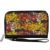 PU Zip Around Wallet Rectangle - Swirl Mix Gray/Multi Color