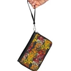 PU Zip Around Wallet Rectangle - Swirl Mix Gray/Multi Color