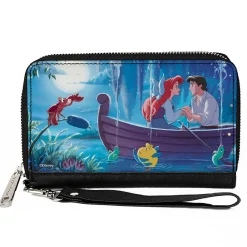 PU Zip Around Wallet Rectangle - The Little Mermaid Ariel and Eric Kiss the Girl Scene