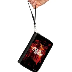 PU Zip Around Wallet Rectangle - The Nightmare Before Christmas OOGIE BOOGIE Pose and Icons Black/Oranges