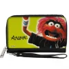 PU Zip Around Wallet Rectangle - The Muppets ANIMAL Portrait and Autograph Yellow