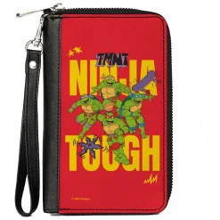 PU Zip Around Wallet Rectangle - Teenage Mutant Ninja Turtles NINJA TOUGH Group Pose Red/Yellow