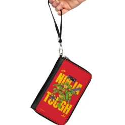 PU Zip Around Wallet Rectangle - Teenage Mutant Ninja Turtles NINJA TOUGH Group Pose Red/Yellow
