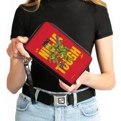 PU Zip Around Wallet Rectangle - Teenage Mutant Ninja Turtles NINJA TOUGH Group Pose Red/Yellow