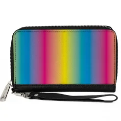 PU Zip Around Wallet Rectangle - Rainbow Ombre