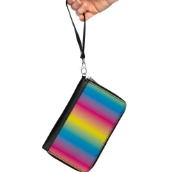 PU Zip Around Wallet Rectangle - Rainbow Ombre