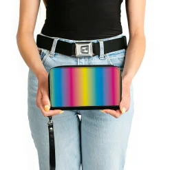 PU Zip Around Wallet Rectangle - Rainbow Ombre