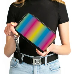 PU Zip Around Wallet Rectangle - Rainbow Ombre