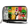 PU Zip Around Wallet Rectangle - Looney Tunes 6-Classic Character Blocks Multi Color