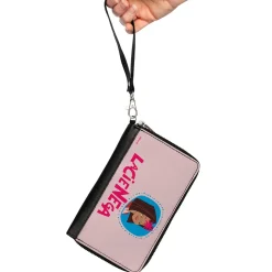 PU Zip Around Wallet Rectangle - The Proud Family LACIENEGA Pose Beige/Pink