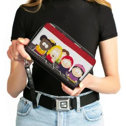 PU Zip Around Wallet Rectangle - South Park Girls Deep Learning Hopscotch Group Scene