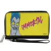 PU Zip Around Wallet Rectangle - Hercules Hades IMMORTAL Pose Yellow/Blue/Pink
