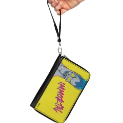 PU Zip Around Wallet Rectangle - Hercules Hades IMMORTAL Pose Yellow/Blue/Pink