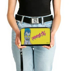 PU Zip Around Wallet Rectangle - Hercules Hades IMMORTAL Pose Yellow/Blue/Pink
